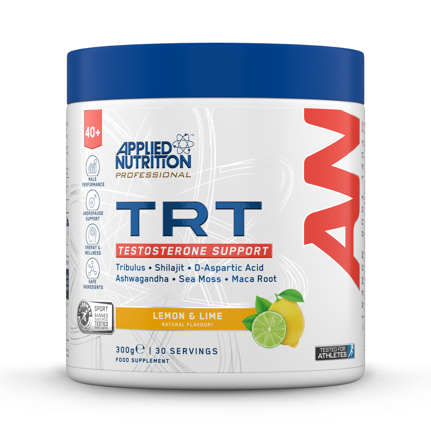 Applied Nutrition 40+ TRT Lemon & Lime 300g front of tub